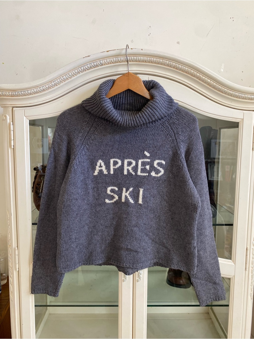 Après Ski Turtleneck Sweater Women's Gray Cropped Knit